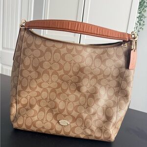 Coach Tan Signature Logo Shoulder Bag